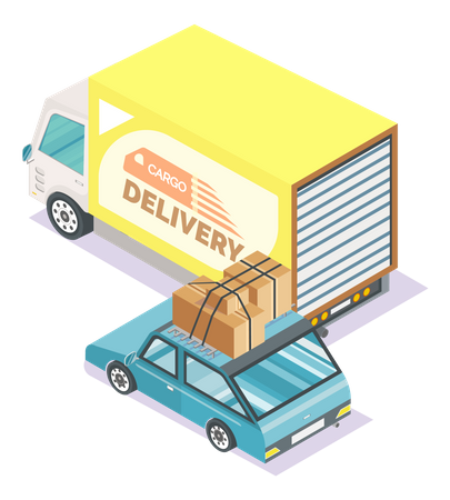 Servicio de entrega de carga  Ilustración