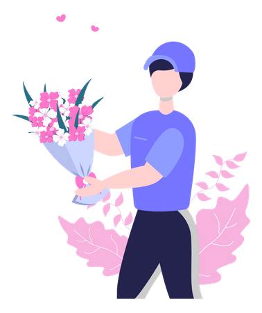 Servicio de entrega de flores  Ilustración