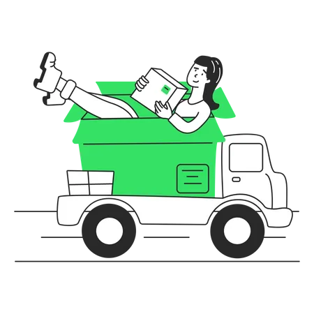 Servicio de entrega de mercancías.  Ilustración