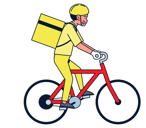 Servicio de entrega en bicicleta.  Ilustración