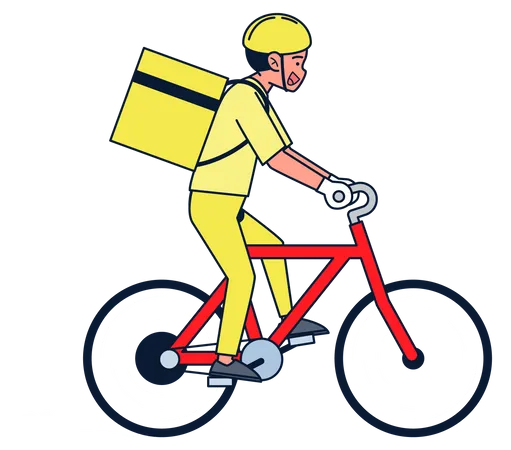 Servicio de entrega en bicicleta.  Ilustración