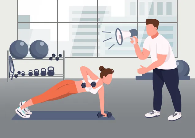 Servicio de instructor de fitness  Ilustración