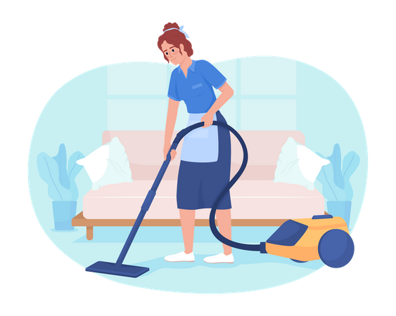 Servicio de limpieza de apartamentos.  Ilustración