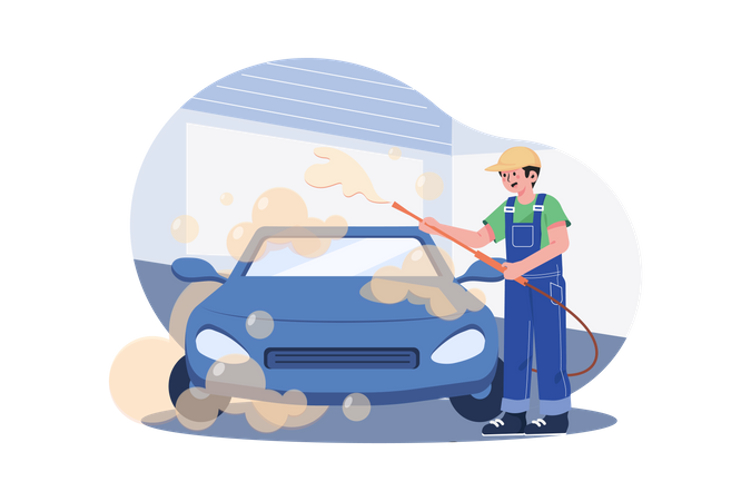 Servicio de limpieza de autos  Ilustración