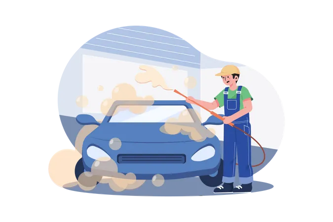 Servicio de limpieza de autos  Ilustración
