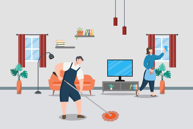 Servicio de limpieza del hogar  Ilustración