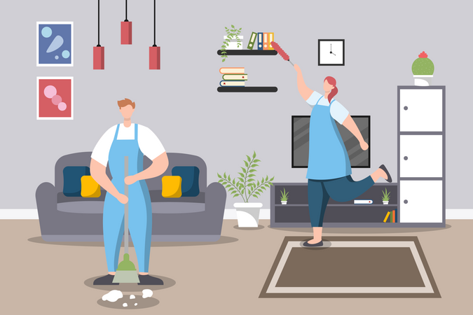 Servicio de limpieza del hogar  Ilustración