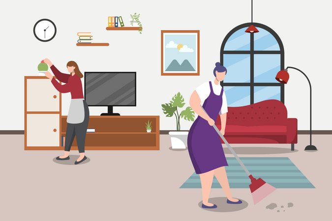 Servicio de limpieza del hogar  Ilustración