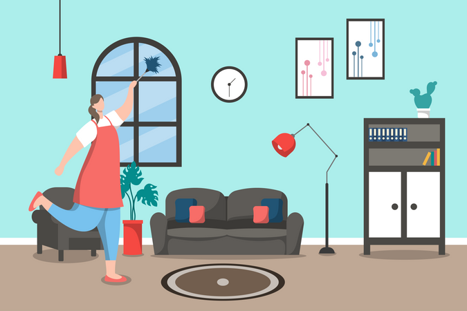 Servicio de limpieza del hogar  Ilustración