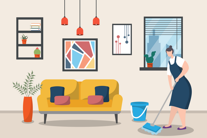 Servicio de limpieza del hogar  Ilustración