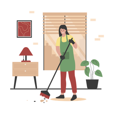 Servicio de limpieza del hogar  Ilustración