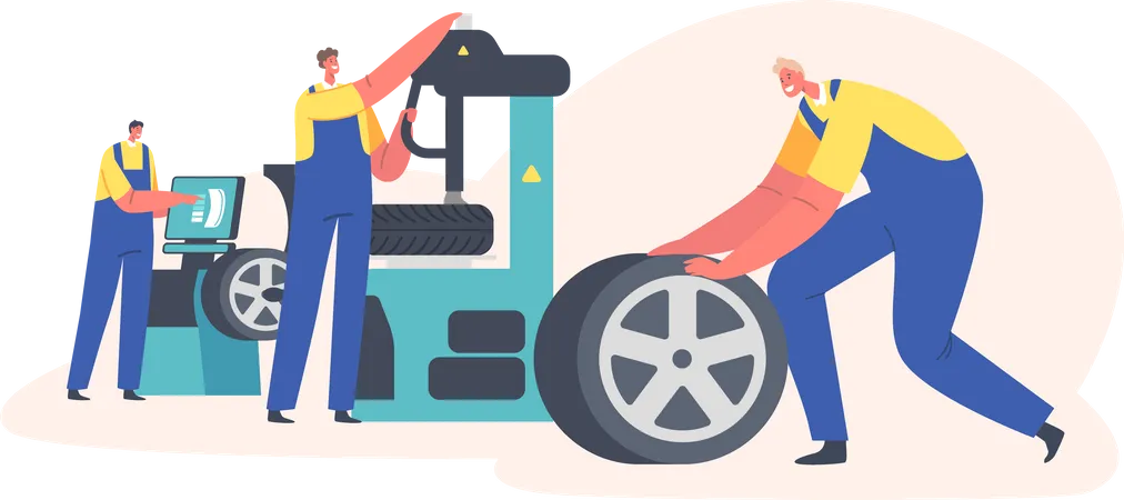 Servicio de mantenimiento de automóviles  Ilustración