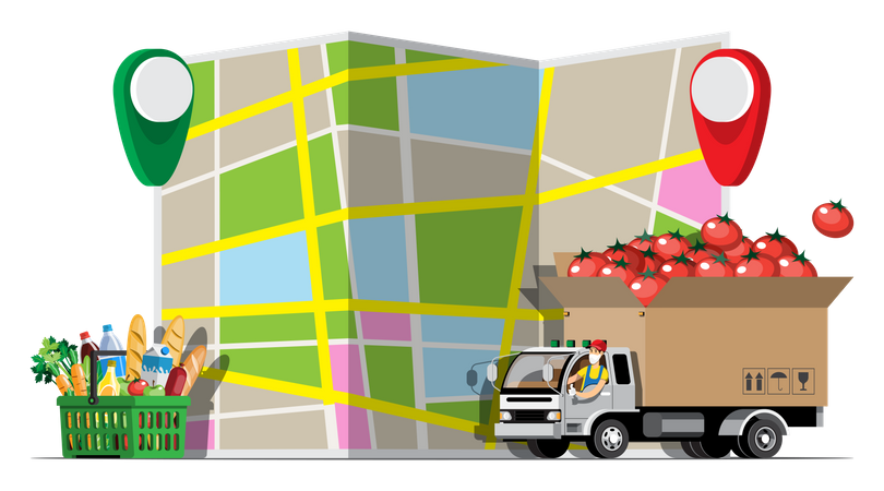 Servicio de seguimiento de entrega de alimentos  Ilustración