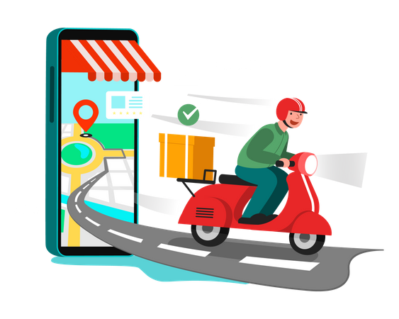 Servicio de seguimiento de entrega  Ilustración