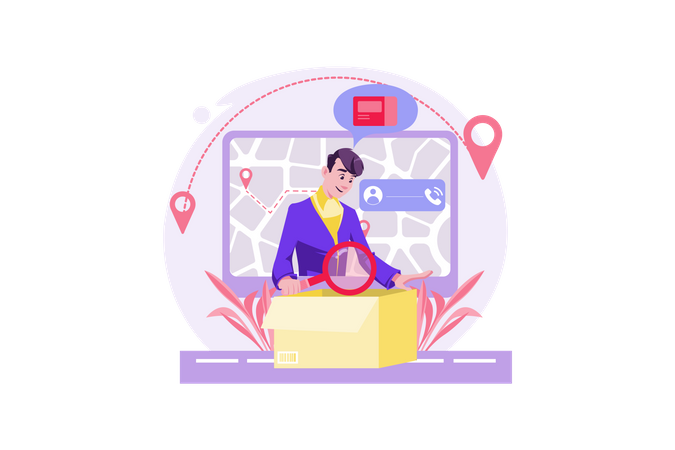 Servicio de seguimiento de entrega  Ilustración