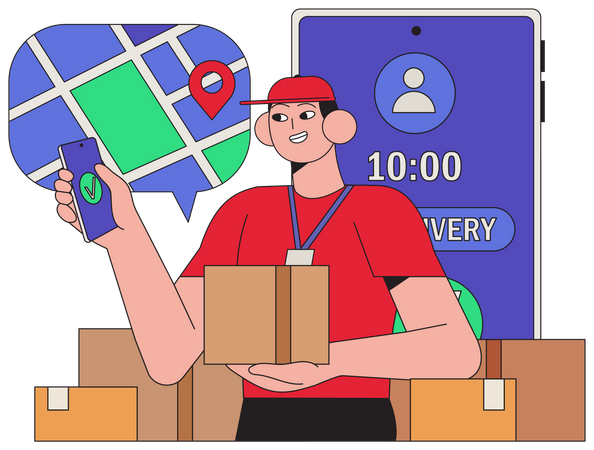 Servicio de seguimiento de entrega  Ilustración