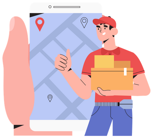 Servicio de seguimiento de entrega  Ilustración