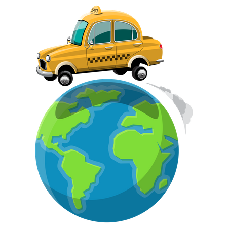 Servicio de taxi en el mundo en general  Ilustración