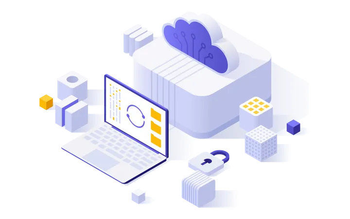 Servicio de tecnología en la nube.  Ilustración