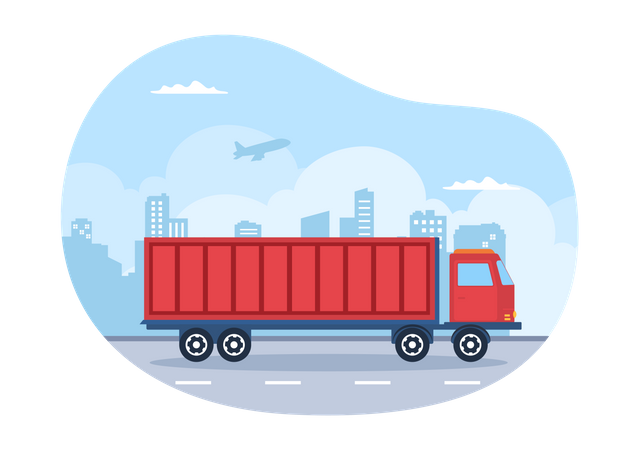 Servicio de transporte de entrega  Ilustración