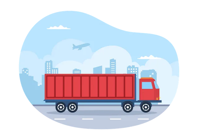 Servicio de transporte de entrega  Ilustración