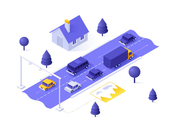 Servicio de vigilancia del tráfico urbano  Illustration