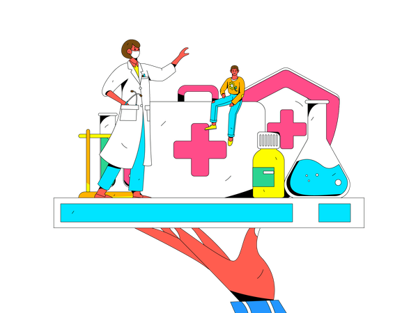 Servicio médico en línea  Illustration