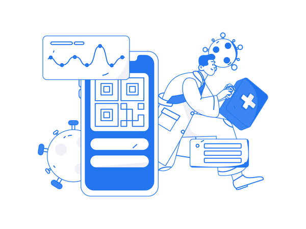 Servicio médico en línea  Illustration