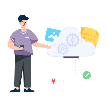 Servicio de almacenamiento en la nube  Ilustración