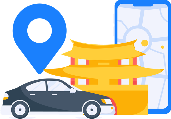 Servicio de taxi  Ilustración