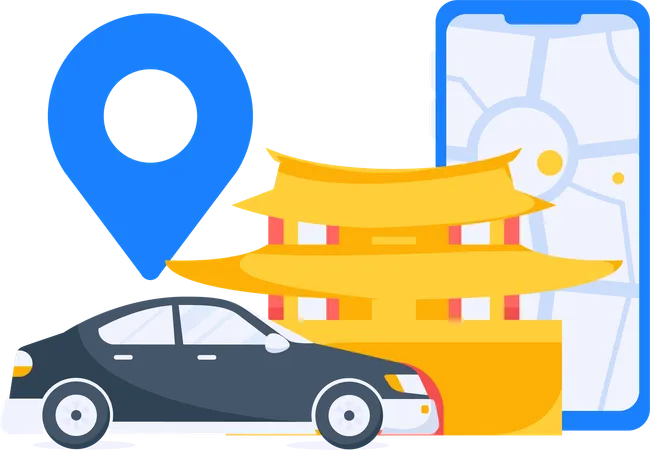 Servicio de taxi  Ilustración