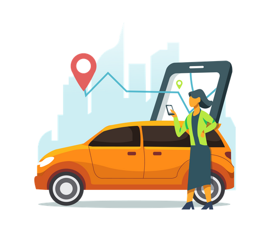 Servicio de taxi  Ilustración