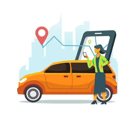 Servicio de taxi  Ilustración