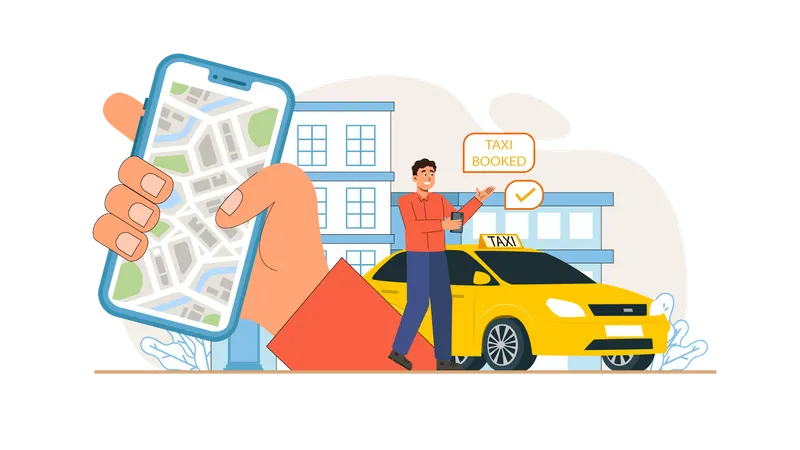 Servicio de taxi  Ilustración