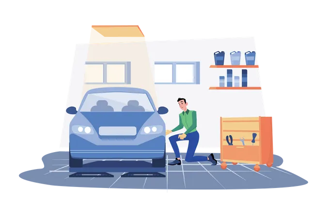 Servicio de tuning de coches  Ilustración