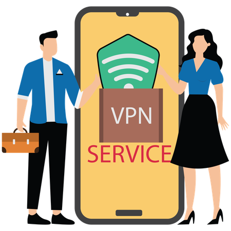 Servicio VPN utilizado en la aplicación móvil  Ilustración
