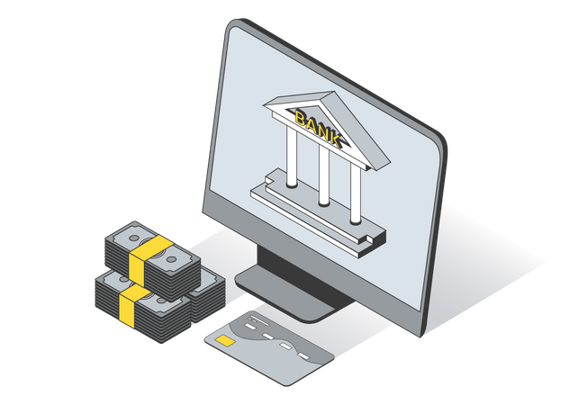 Servicios bancarios en línea  Ilustración