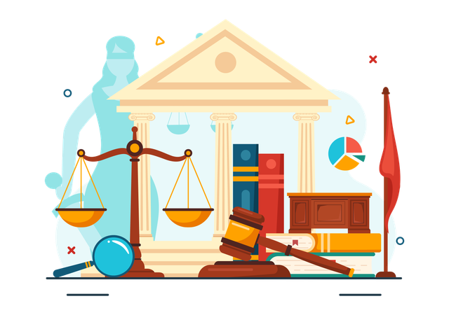 Servicios de bufete de abogados y despacho de abogados  Ilustración