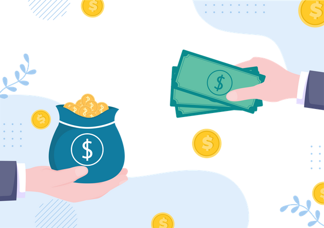 Servicios de cambio de moneda  Illustration