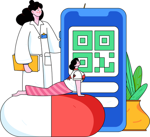 Servicios médicos en línea  Illustration