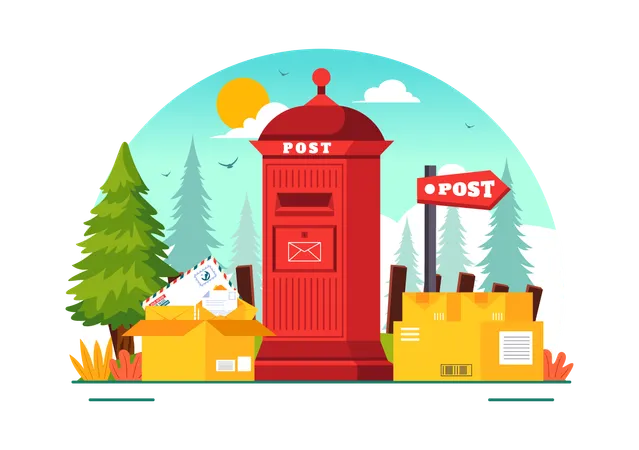 Servicios postales globales  Ilustración