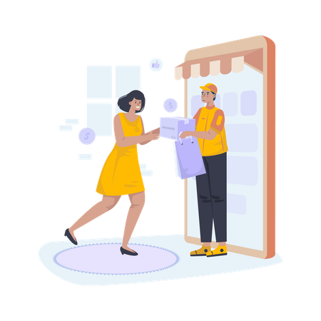 Serviço de compras em casa  Ilustração