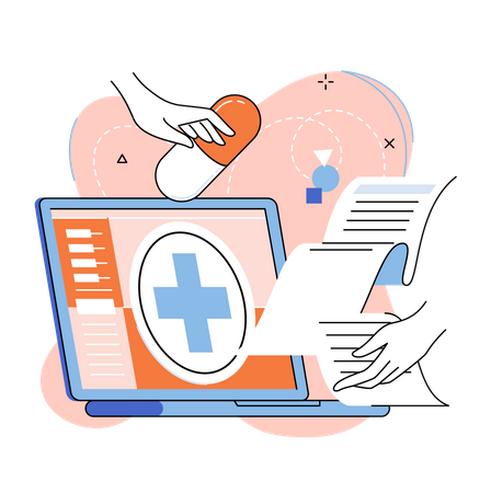 Serviço de consulta médica on-line  Ilustração