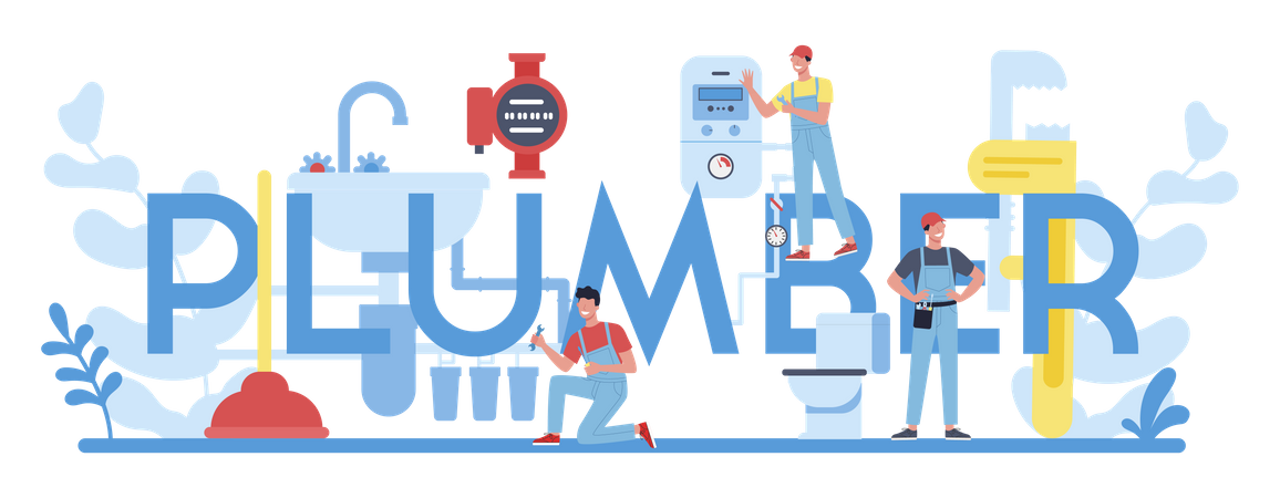 Serviço de encanamento  Ilustração