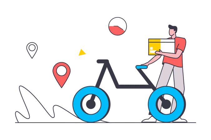 Serviço de entrega de bicicletas  Ilustração