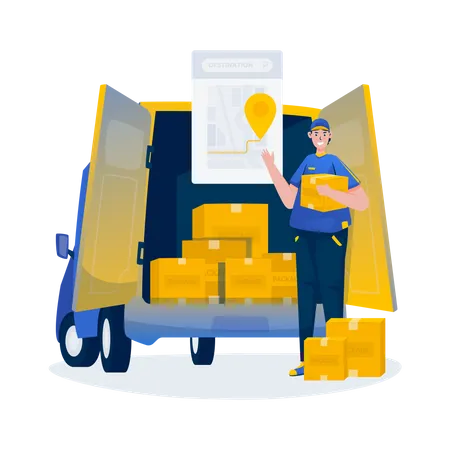 Serviço de entrega de carga  Ilustração