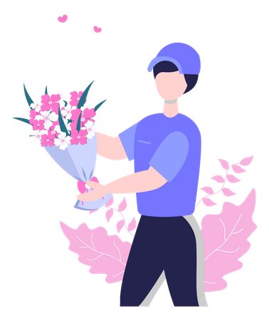 Serviço de entrega de flores  Ilustração