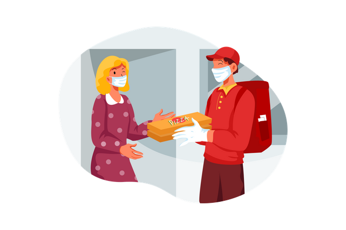Serviço de entrega de pedidos de comida on-line  Ilustração