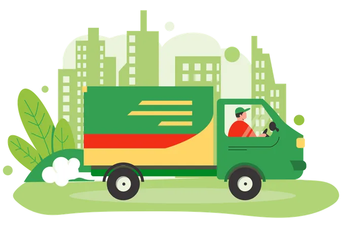 Serviço de entrega de caminhão  Ilustração