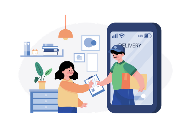 Serviço de entrega  Ilustração